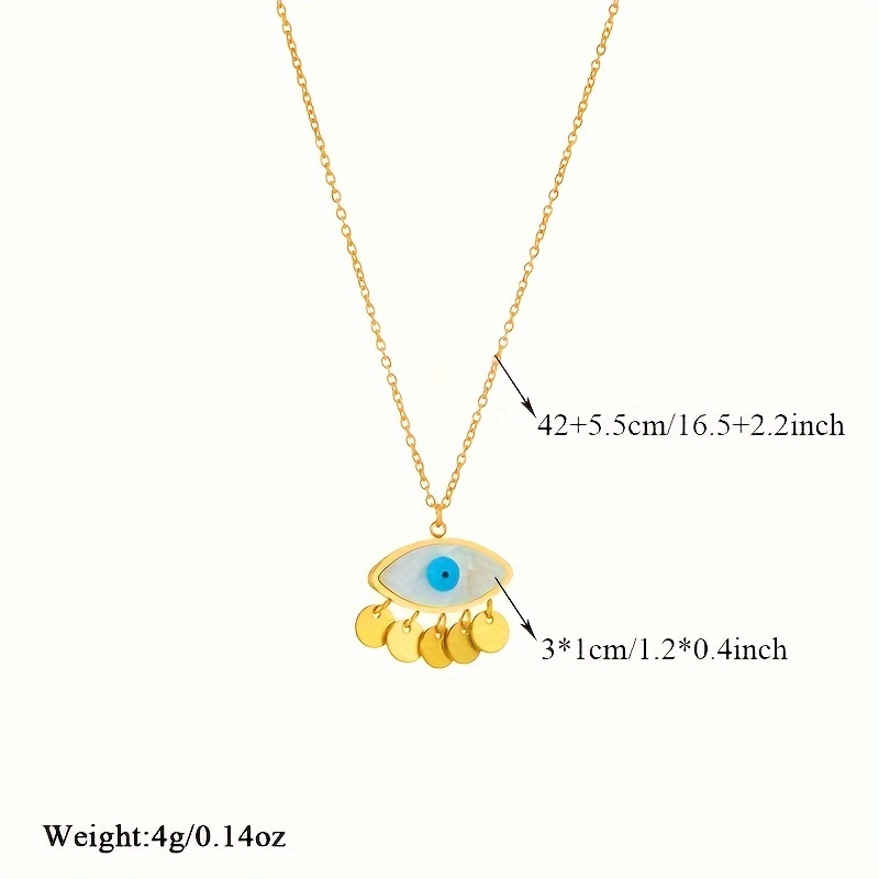 2pc 18K Gold Plated White Eye Jewelry Set for Women